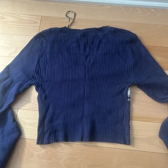 Garage Deep Blue Ribbed Knit Top - Picture 2 of 3